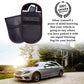 RFID key fob shielding pouch set, carbon-fiber look with red stitching and key fob pocket