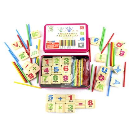 Montessori magnetic math tiles set with colored counting rods and number blocks