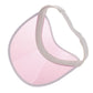 Transparent PVC sun visor cap with pink tinted face shield and gray headband