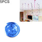 Set of five blue spiral hanging ornaments with shiny sequin ribbon coils
