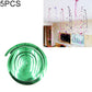 Set of five green spiral hanging ornaments with shiny sequin ribbon coils
