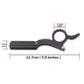 Black vintage thumb razor with curved finger loop handle and visible gold rivets.