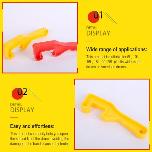 ABS bucket lid opener wrench tool set, yellow and red plastic openers for drums