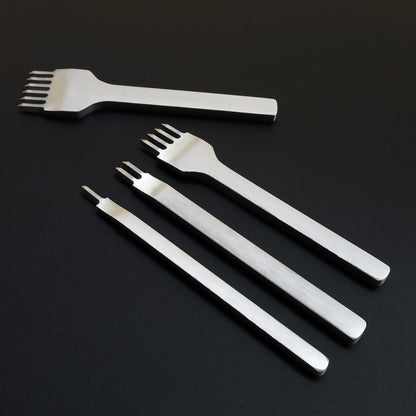 Steel leather stitch punching tool set with comb teeth (3mm)