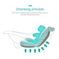 Baby bath mat with non-slip straps and buoyant support, light teal