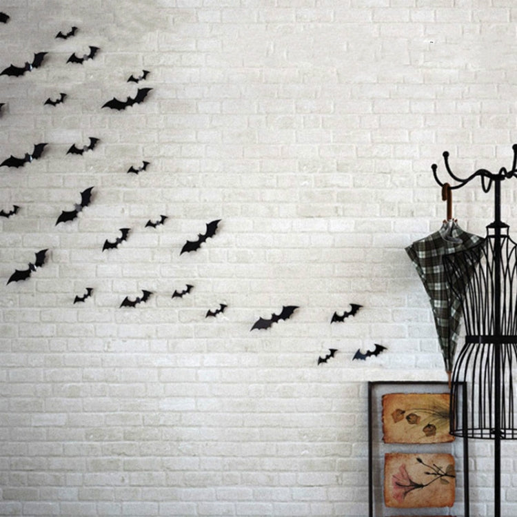 Black bat wall stickers, scattered set for Halloween wall decor