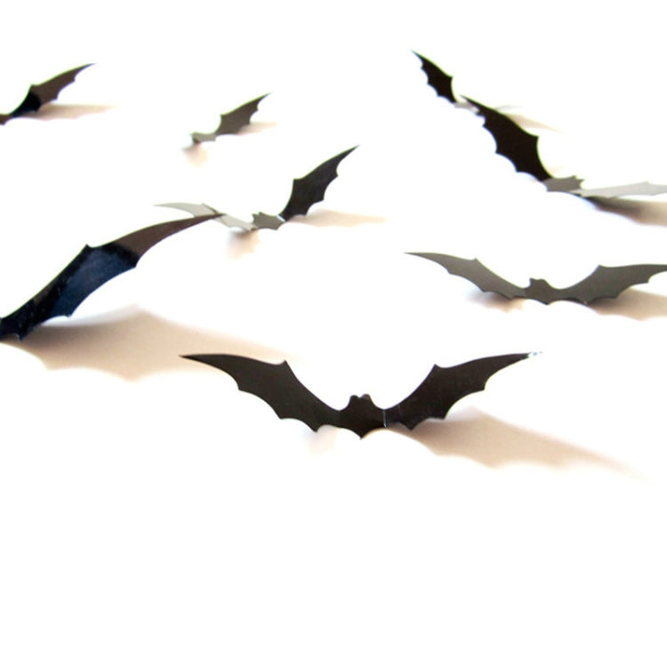 Black bat wall stickers, close-up of several flying bat decals