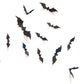 Black bat wall stickers, cluster of bat decals on a white background