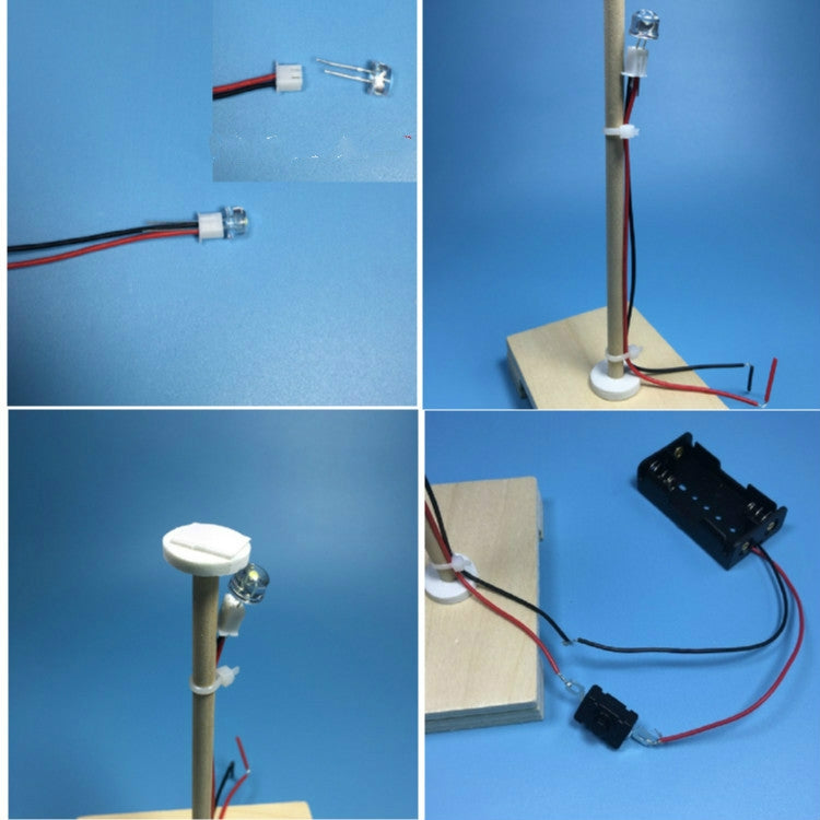 DIY table lamp hardware kit with cables, socket module, and vertical stand pole