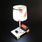 DIY small table lamp with strawberry shade, wooden base, and AA battery holder module