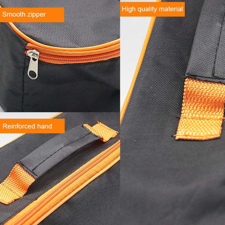 Car emergency tool storage bag fabric and stitching detail with smooth zipper