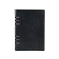 Loose-leaf business notepad inner notebook, black front cover with left-side binder rings