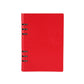 Loose-leaf business notepad inner notebook, red cover with metal ring binder on left spine