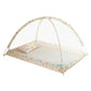 Children’s baby dome mosquito net with pastel animal print fabric and curved frame