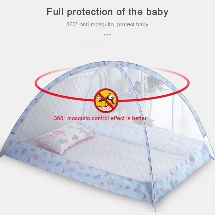 Children’s baby dome mosquito net with full 360° coverage mesh canopy and pastel bedding