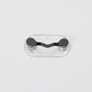 Clear oval magnetic glasses holder with black center pads and silver metal magnets