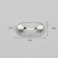 Clear oval magnetic glasses holder with black center pads and silver end caps