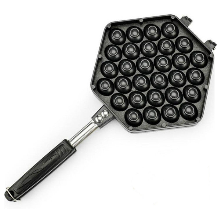 Non-stick egg puff bakeware mold tray with round cavities and folding handle