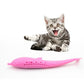 Pink silicone dolphin cat teeth cleaning toy with perforated dot texture
