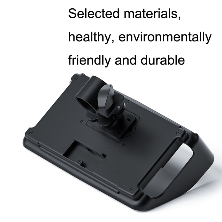 Black sun visor phone bracket base with central mount and locking tabs