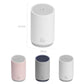 Mini humidifier in multiple colors, top vent and control icons on compact cylinder body.