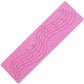 Pink silicone music-note fondant mold with embossed treble staff and notes