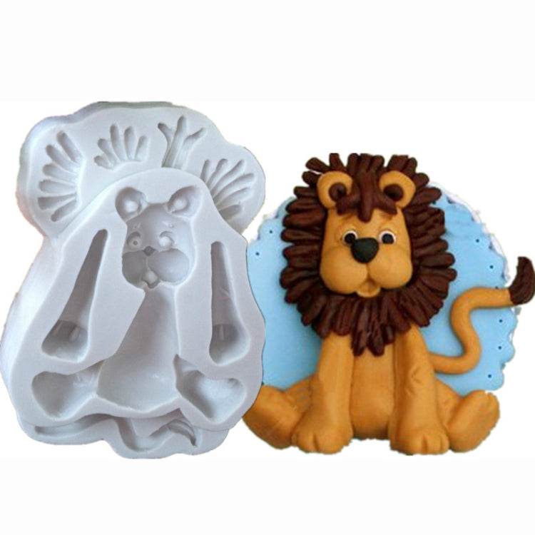 Lion 3D silicone fondant mold with standing lion figure detail