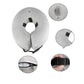 Light gray inflatable pet collar with strap details shown and open neck design