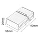 Light gray aluminum cigar case dimensions: 90mm x 58mm x 26mm