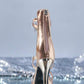 Champagne metallic high heel sandal with star detail strap and tall stiletto heel