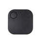 Black square Bluetooth anti-lost tracker, close-up of round button.
