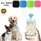 Assorted square Bluetooth trackers and keychain fob with dogs and phone app.
