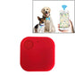 Red mini square Bluetooth key finder alarm tracker with round button.