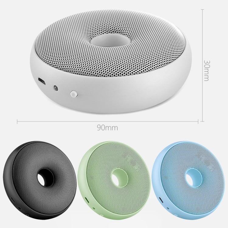 Compact air purifiers in black, green, and blue with perforated top grilles