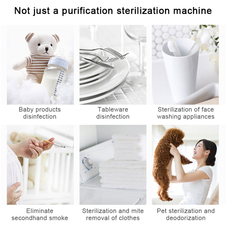 Air purifier use-case infographic collage with cleaning and deodorizing scenes