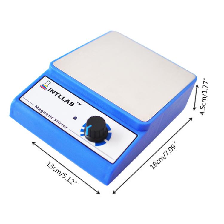 Blue magnetic stirrer with control panel and large top surface