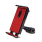 Red car seat tablet stand holder with headrest bracket and side grip slot