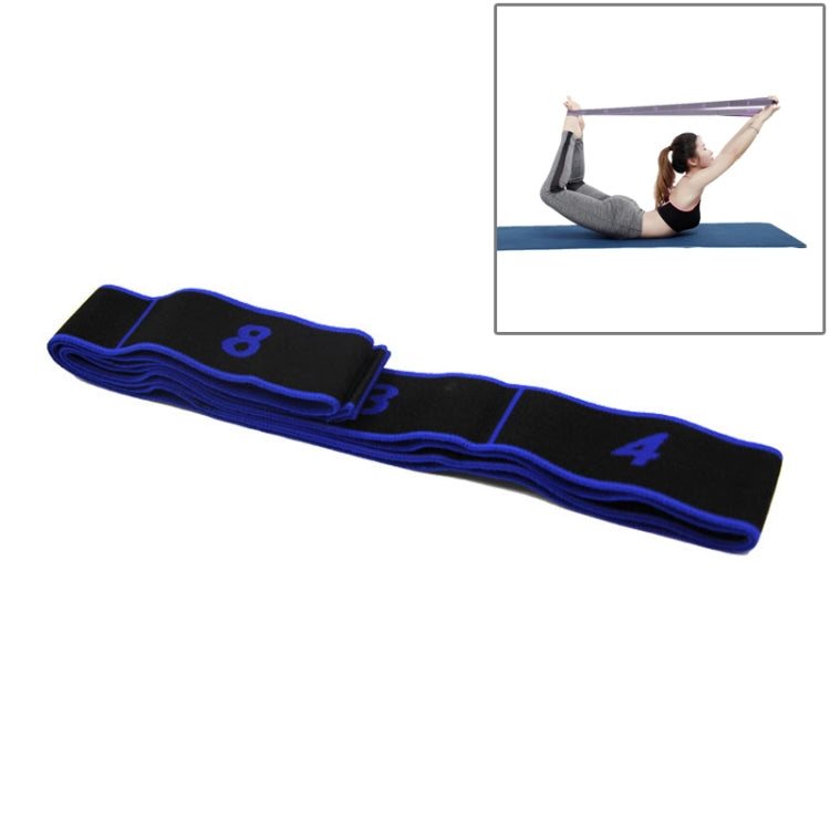 Lattice resistance stretch band in blue with black panels and strength marks 8 and 4