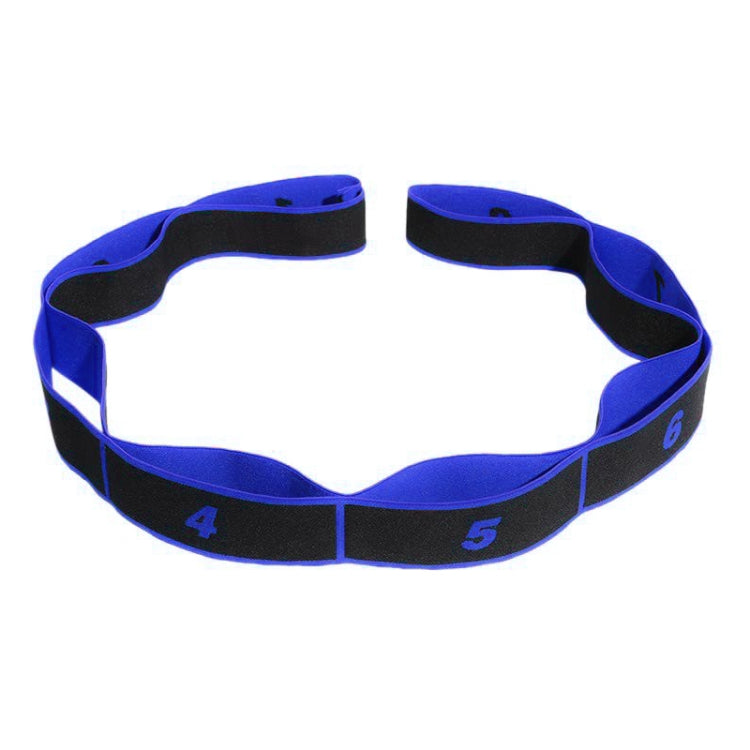 Blue and black loop resistance band with numbered strength panels 4, 5, and 6