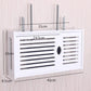 White PVC wall shelf box (41x23x8.5 cm) with vented lattice front and side slot