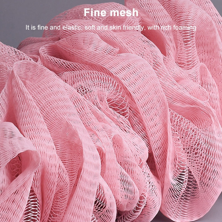 Fine soft mesh scrub head on a bath shower brush with elastic texture