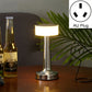 LED table lamp with chrome stand and white glow, AU plug