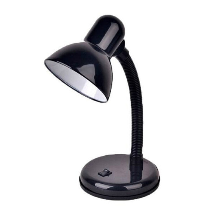 Black LED desk lamp with adjustable flexible neck and conical shade