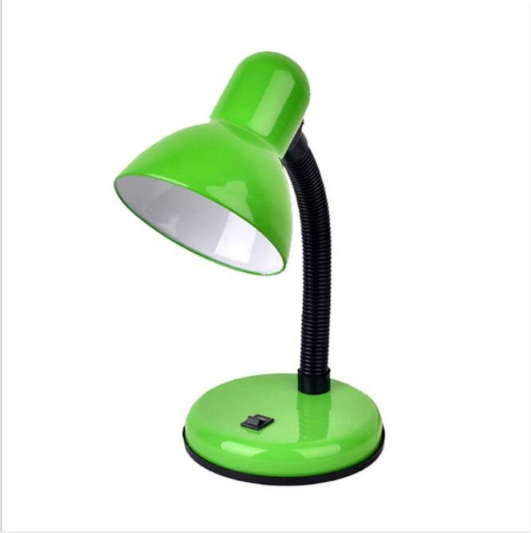 Green LED desk lamp with adjustable flexible neck and conical shade