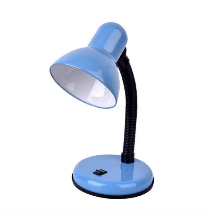 Blue LED desk lamp with push-button switch and flexible gooseneck