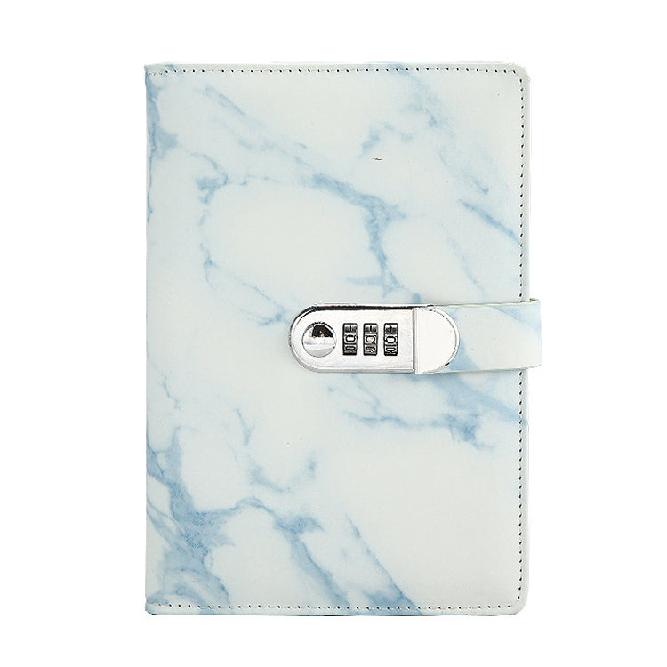 A5 blue marble-pattern password lock notebook with 3-digit code lock buckle