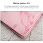 A5 pink marble-pattern PU notebook cover with stitched corners