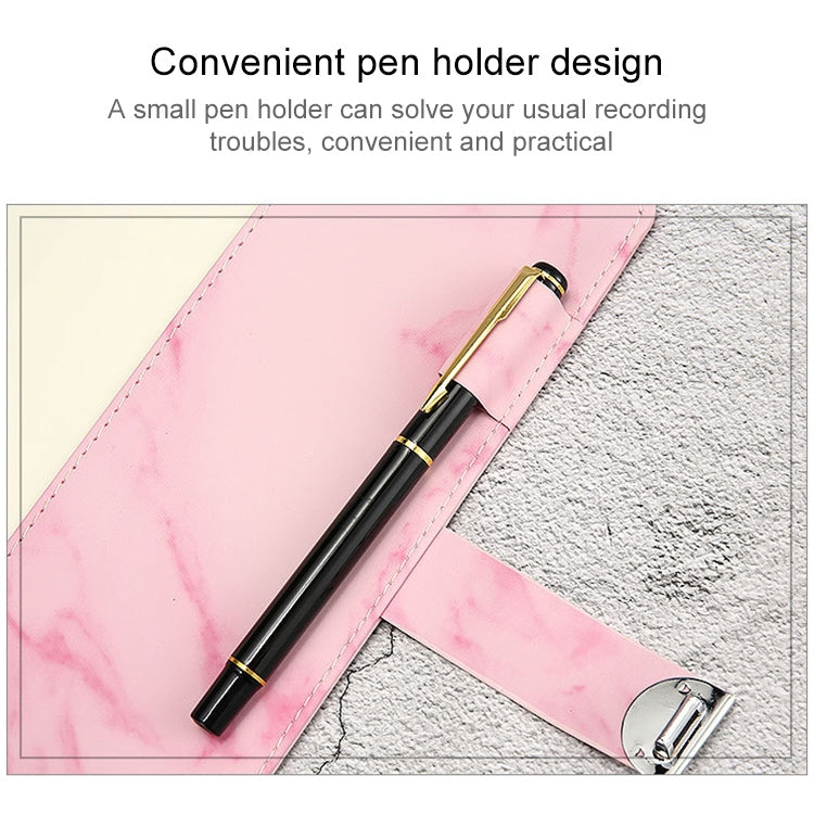 A5 pink notebook with pen holder design on the cover