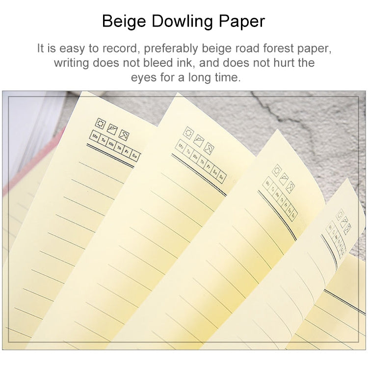A5 notebook with beige ruled writing pages