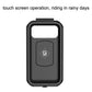 Waterproof phone holder back panel with buckle mount and touch control area